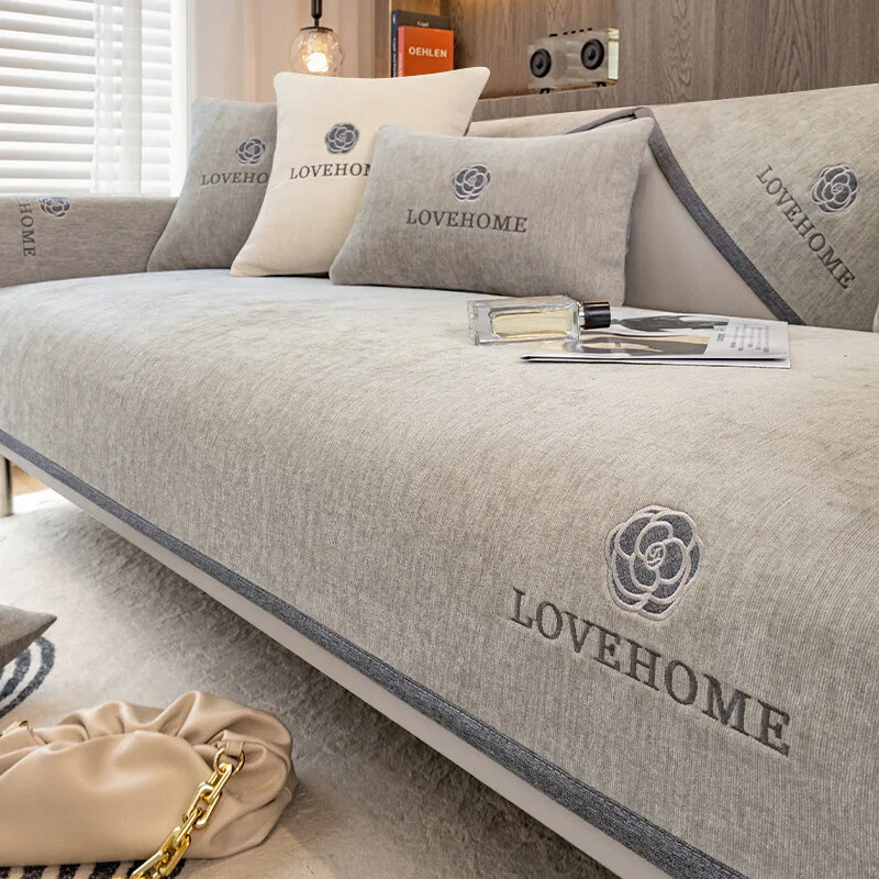 Funda de sofá de cuero cojín antideslizante borde ancho funda sofá toalla