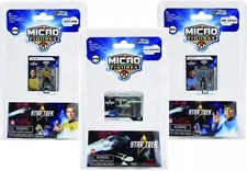World's Smallest Star Trek Kirk Spock Enterprise Micro Action Figure Set of 3