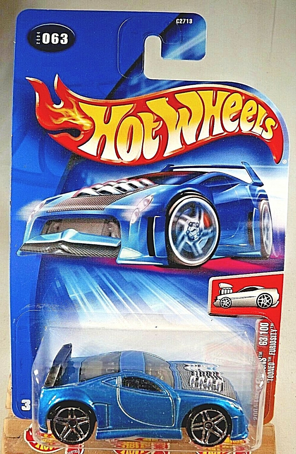 2004 Hot Wheels #63 First Editions 63/100 TOONED FURIOSITY Blue ClosedSideWindow