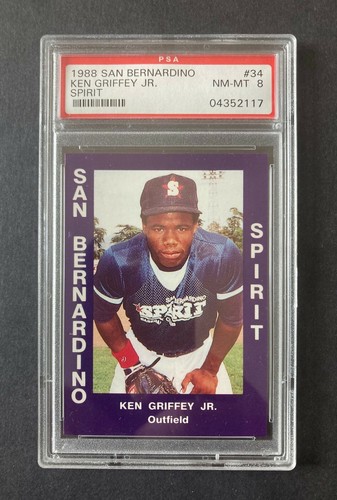 KEN GRIFFEY JR 1988 San Bernardino Spirit Card 34 PSA 8 V051522V 