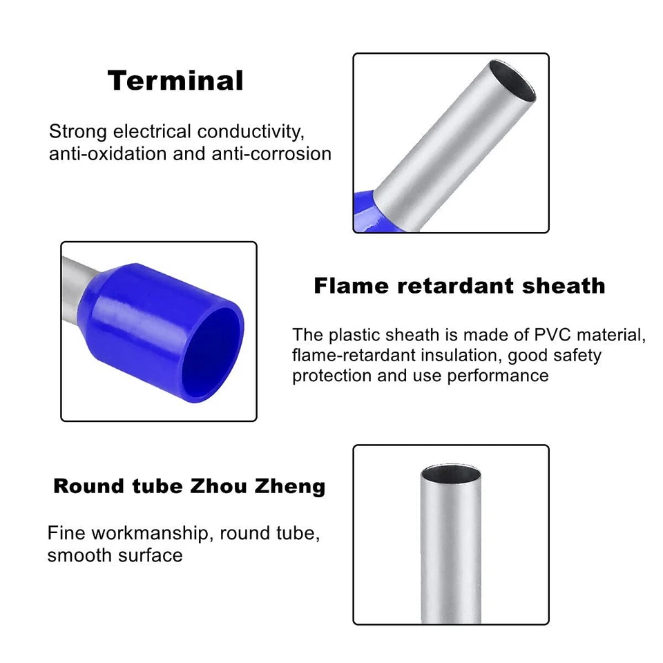1400PCS Cable Wire Cord Pin End Bootlace Ferrule Connectors Set Crimp Terminals - Image 4 of 4