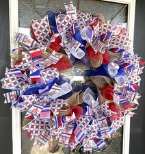 25" Louisiana Seafood Boil Summer Front Door Wreath Crawfish Lobster Shrimp Boil