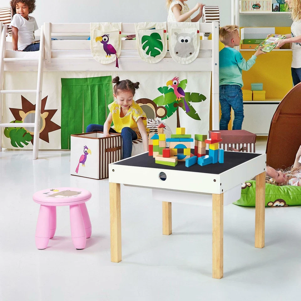 Kids Children Toddler Wooden Furniture Play Multi Activity Table and Chair Set