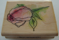 VTG Inkadinkado Red Rubber Wood Stamp - Rose 96859-K