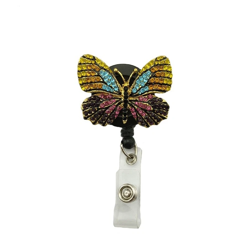 Lote de 2 carretes porta insignia mariposa enfermera médica estrás carrete porta insignia Foto 2 de 3