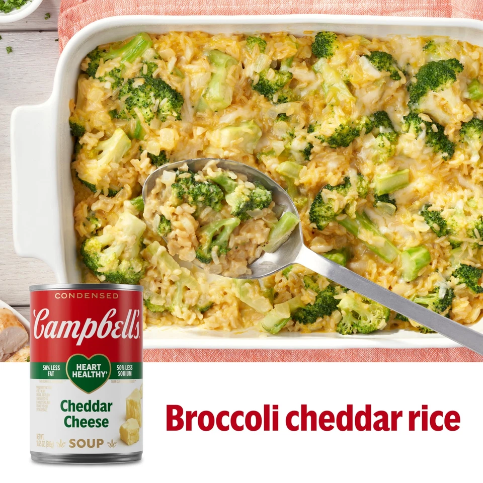 Paquete de 12 latas de sopa de queso cheddar saludable Campbell's Heart 10,75 oz Foto 3 de 4