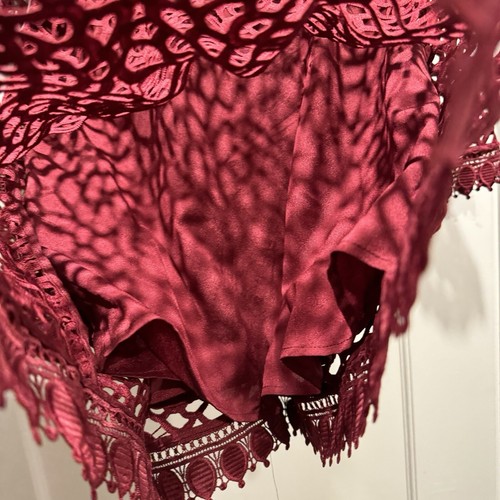 NWT Anthropologie Talulah Lace Mini Dress Red Burgundy Valentines Day Dress Sexy - Picture 13 of 17