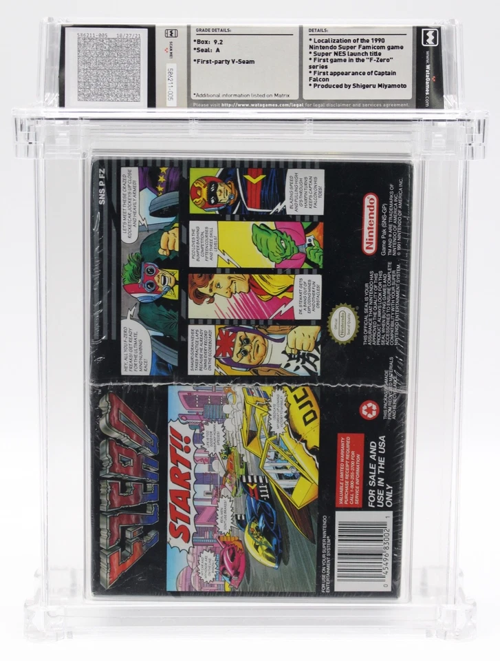 F-Zero - WATA 9.2 Seal A - 1st Print Japan (Super Nintendo SNES) Sealed!!! - Image 2 of 4