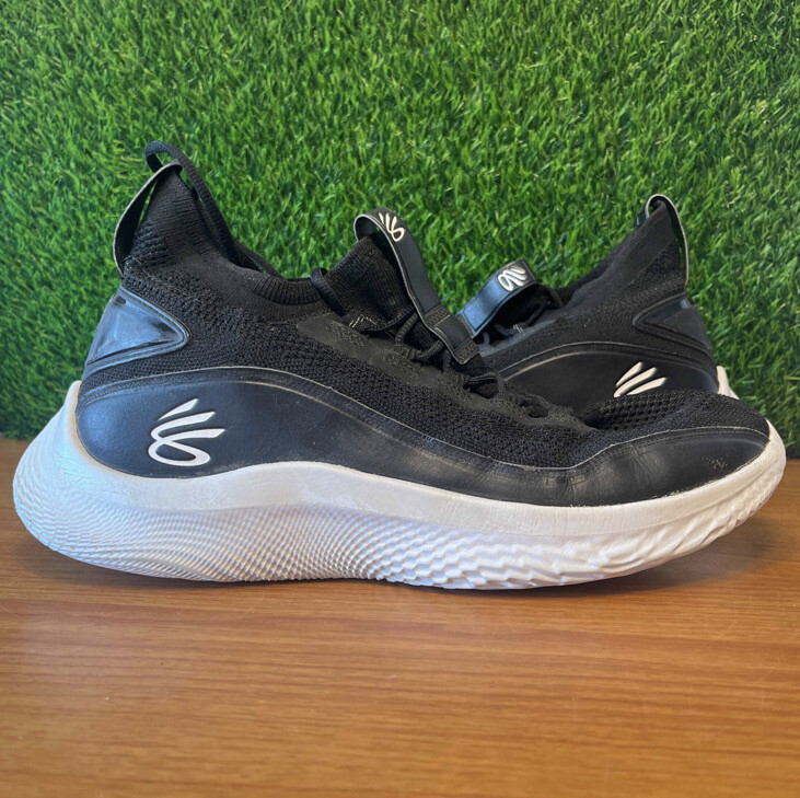 Under Armour Curry Flow 8 Black White Size 15 Sneakers 3023085-002