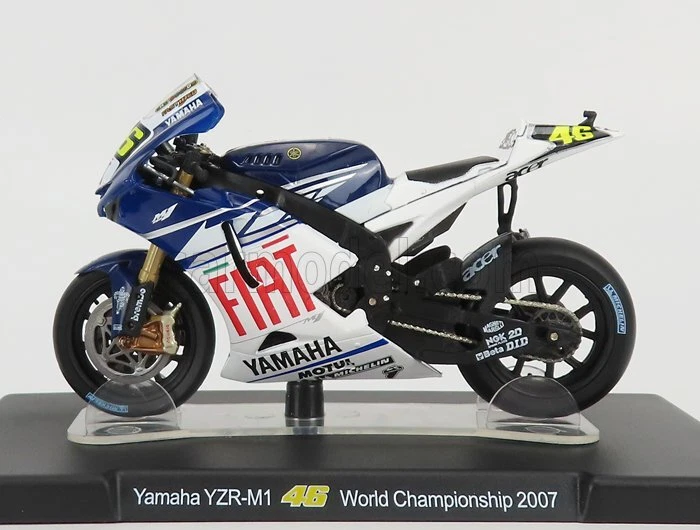 MODELLINO MOTO STATICO YAMAHA YZR M1 N.46 MOTOGP 2007 VALENTINO ROSSI 1/18 - Immagine 3 di 3