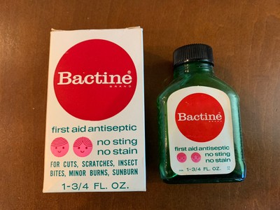 Vintage Bactine Brand Green Glass Medicine Bottle Empty Ebay
