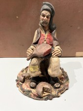 GRANDE FIGURA SALUMIERE CERAMICA SARDA STELIO MOLA CAGLIARI SARDEGNA