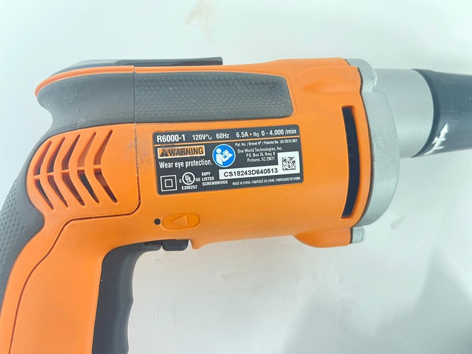 R60001 RIDGID 6.5 Amp Corded Heavy Duty VSR Drywall Screw Gun (Parts