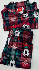 Disney Mickey  Minnie Christmas Plaid Classic Pajamas Set Size 18M Shirt Pants