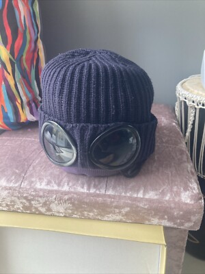 Cp Company Goggle Knit Hat Genuine Navy Merino Wool Original