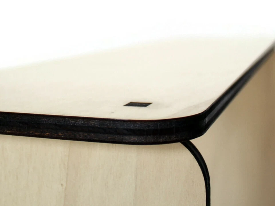 Minimalist Laser Cut Wood Console Table Slim Design No Lower Shelf for Bedroom - Image 4 of 4