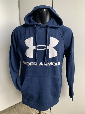 Men’s small Under Armour navy blue pullover long sleeve hoodie sweatshirt 