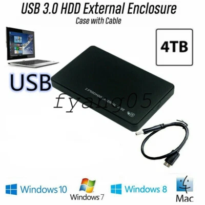 USB 3.0 SATA External Hard Drive Case 2.5 Inch Enclosure Caddy HDD/SSD UK Stock
