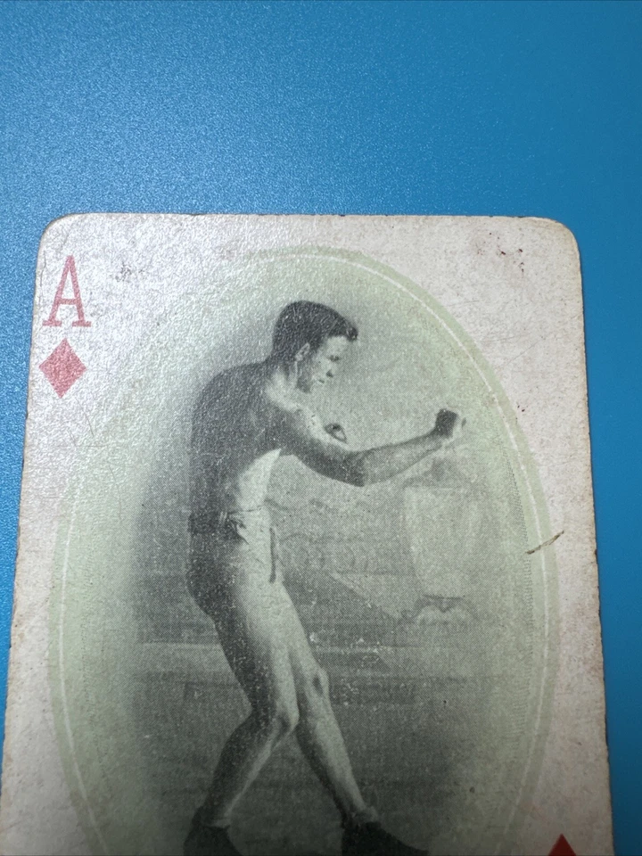 1909 Jim Jeffries Playing Card Battling Nelson Boxer Ace Diamonds - Image 3 of 4