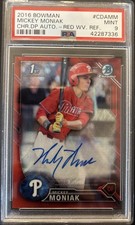 2016 Bowman Chrome Draft Mickey Moniak PSA 9 Red Wave Refractor 4 of 5