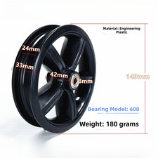Electric Scooter Rim For 200x45 8 1 1/4 Tire Fit Black Plastic Material
