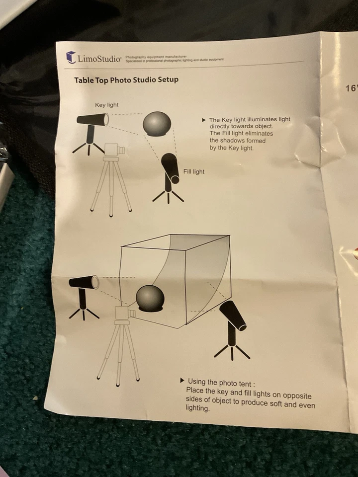 16” x 16” LimoStudio Table Top Photography Studio LED Light Box With Tripod  - Image 4 of 4