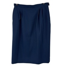 Pendleton Womens Wool Navy Blue Pinstripe Skirt Size 14 Made In USA