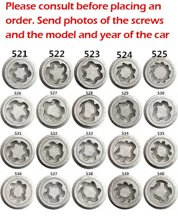 Wheel Lock Lug Nut Anti Theft Screw Lugnut Socket Removal Key For Volkswagen - Изображение 2 из 4