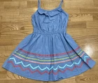 Girl's Gymboree Chambray Printed Sundress Size 8 EUC