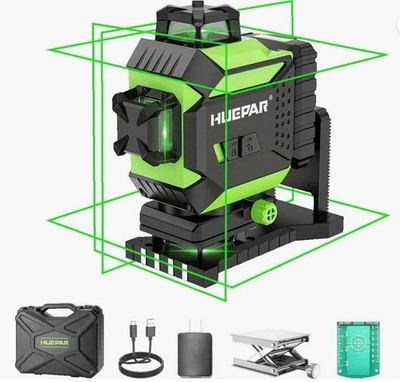 Huepar 4D Laser Level Self Leveling 360 Cross Line Green