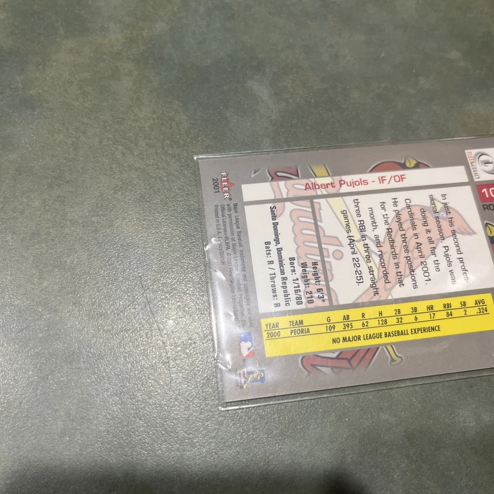 2001 Fleer Legacy - Albert Pujols #102 Base /799 (RC) — 第 4/4 张图片