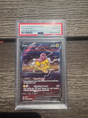 Raikou V GG41/GG70 SWSH: Crown Zenith: Galarian Gallery Holo PSA 10