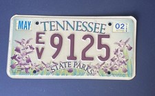 Wedding May/02 TENNESSEE ENVIRONMENTAL STATE PARKS AUTO LICENSE PLATE
