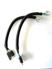 4 WAY PIN FLAT MALE RV TRAILER PLUG WIRING PIG TAIL HARNESS (2 Quantity)