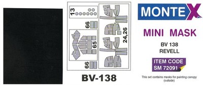 Montex 1/72 BLOHM und VOSS Bv-138 CANOPY PAINT MASK Revell