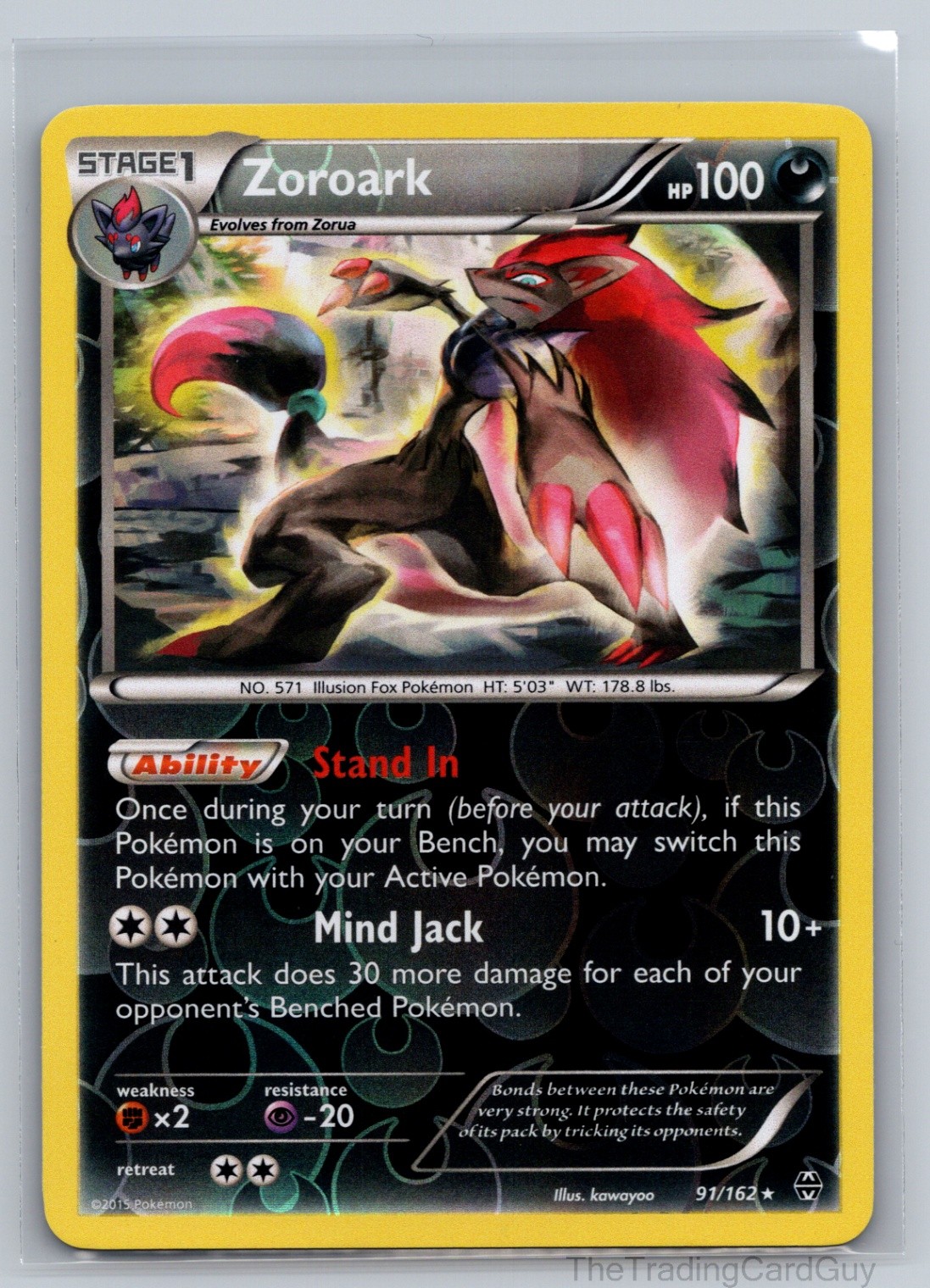 Zoroark Holo Rare XY - BREAKthrough Reverse Holo 91/162 NM