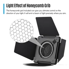 NiceFoto SN-33 Photography Light Barn Door With Grid For Compact VDBP