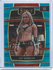 2022 Select LIV MORGAN Light Blue Aqua Prizm /299 Wrestling #44 WWE Champion