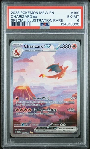 PSA 6 Charizard Ex #199 2023 Pokemon Mew En-151 124318000
