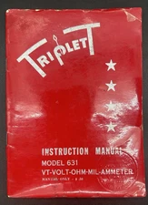 Vintage Triplett Model 631 VT-Volt-Ohm-Mil-Ammeter Instruction Manual