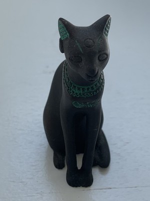 Vintage Franklin Mint Curio Cabinet Egyptian Cat Figurine 1986 Collectible