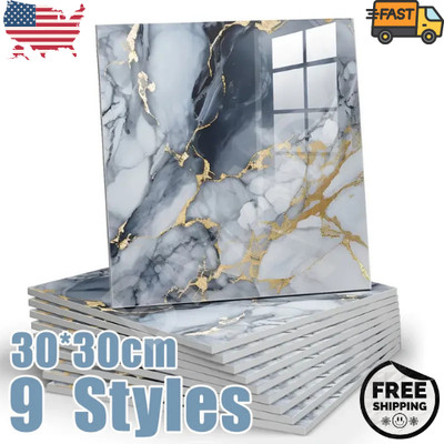 3D Marble Tile Wall Sticker Waterproof Self Adhesive Renovation Decor Film