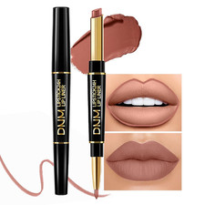 1Pcs Nude Brown Matte Lip Liner and Lipstick Set Kit for Women - 2 in 1 Lip Line