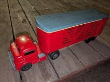 Rare Vintage Structo 1940s Cattle Farms Inc Semi Trailer truck Repainy Nice