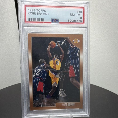 1998 Topps Kobe Bryant 🐍 #68 Los Angeles Lakers PSA 8 Graded Card 📈