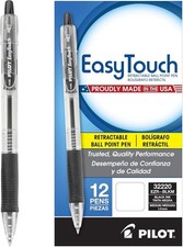 Pilot Easy Touch Refillable Ballpoint Pen, Medium Point, Retractable, Black Ink