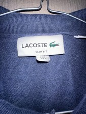 2 Lacoste Gray  Blue Lacoste Slim Fit Polo Size Medium Excellent Condition