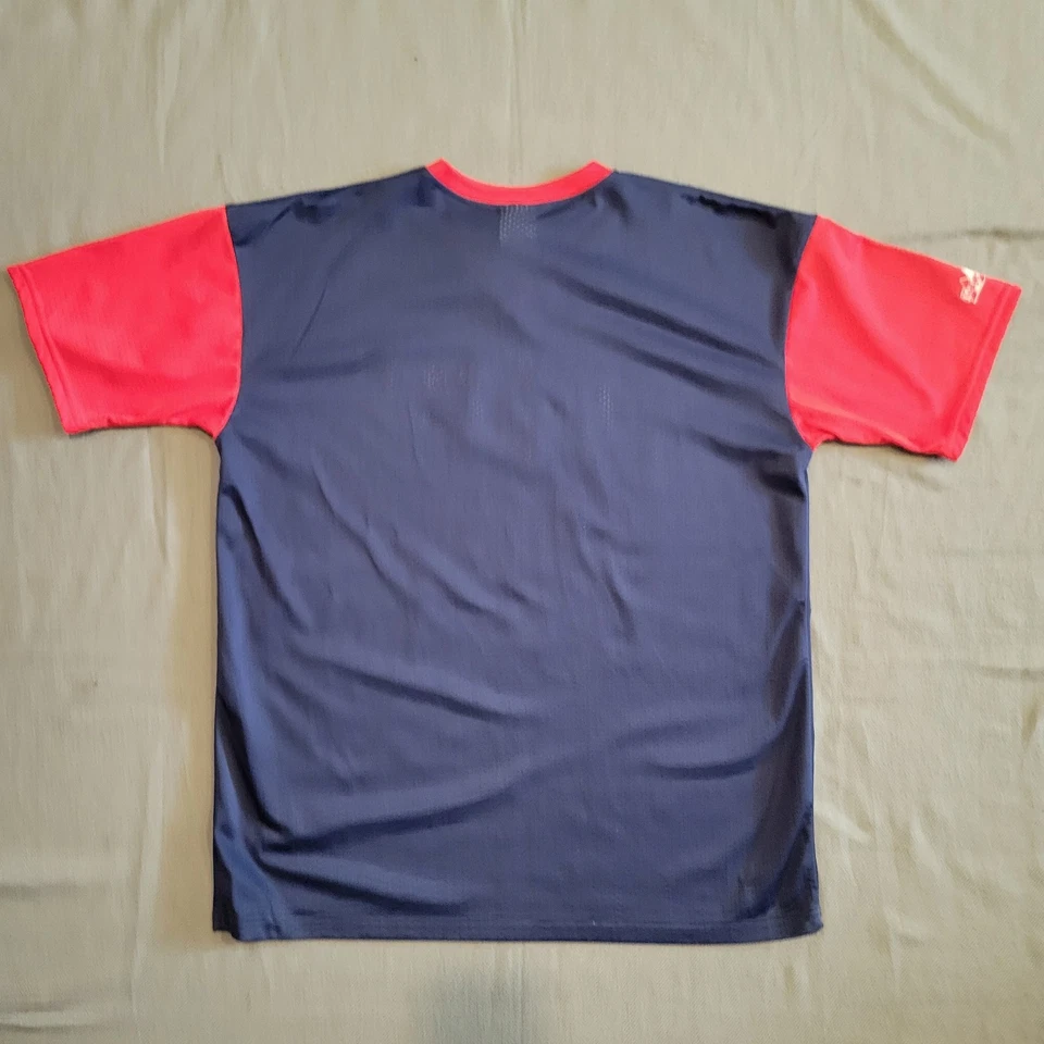 Винтажная бейсбольная футболка Cleveland Indians MLB сине-красная большого размера - Изображение 2 из 4