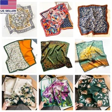 100% Pure Silk Square Scarf Women Silk Neckerchief Bandanna Hair Scarf 21"x21"
