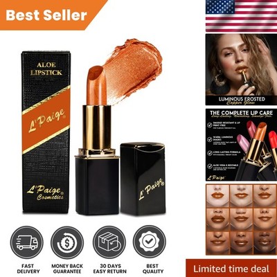 L Paige Designer Lipstick - Metallic Frosted Copper, Long-Lasting, Aloe Infused